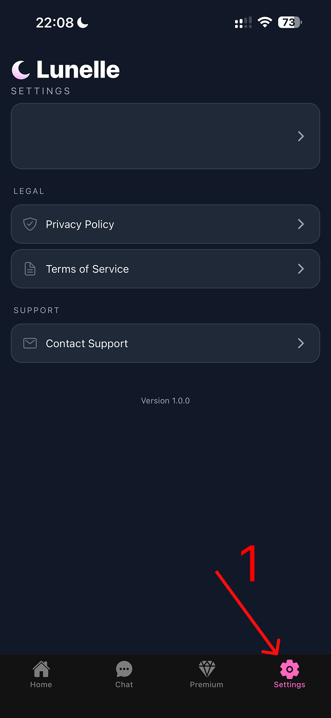 Step 1 — Open Settings