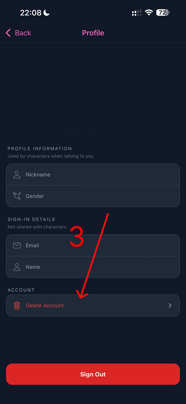 Step 3 — Delete Account